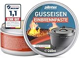 PLINTEX® [260ml] Einbrennpaste mit Traubenkern-Öl für Dutch Oven, Grillrost, Gusseisen Pflege, Zubehör - Pflegepaste für Patina gegen Anhaften & Rost
