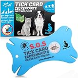 BluePet Zeckenkarte mit Lupe im Scheckkartenformat I Zeckenentferner zur Entfernung von Zecken & Nymphia bei Mensch und Tier I Tick Card als erste Hilfe für Hund, Katze & Mensch im Haus