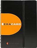 Exacompta 75034E Visitenkartenbuch Exacard in Schwarz mit herausnehmbaren Folien / Kartenetui mit Register / Kartenmappe für 120 Visitenkarten (20 x 14,5 cm)