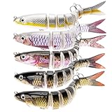 5 Stück Hecht Köder Set, Kunstköder Wobbler Hecht, Angelköder Crankbait, Fische Köder Swimbait lebensechter für Zander Barsch Forellen, Fishing Accessories