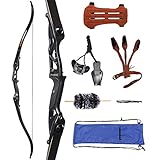 Huntingdoor 56' Takedown Recurvebogen Bogenschießen Bogen Set Erwachsene Sportbogen mit Zubehör 30-50 lbs Jagd Recurve langbogen für Anfänger Pfeil Zielübung (45Lbs)