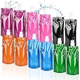 VEGOATY Faltbare Trinkflasche: 12 Stück Wiederverwendbare Wasserflasche, Leicht Zu Tragen, Für Outdoor-Aktivitäten (480ML)