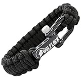 Wolflock Premium Paracord Armband für Männer - Handgeflochten mit Edelstahlverschluss in Schwarz