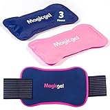 Magic Gel 2er Set Gel Kühlakku mit Klettverschlussband - 3-teiliges-Set mit 2 Gel Kühlakkus (28 x 14 cm) - wiederverwendbare Kalt & Warm Kompresse gegen Sportverletzungen - 2x Kühlkompresse