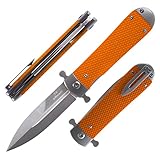 Firebird GANZO Adimanti Samson-OR Klappbares Taschenmesser, D2-Stahlklinge, G10-Anti-Rutsch-Griff mit Clip, Jagd, Angeln, Camping, Outdoor, Flipper, EDC-Taschenmesser (Orange)