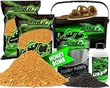 Angel-Berger Magic Baits Method Feeder Futterset Groundbait Liquid Pellets Futterkorb Futtermittel (Honey Bomb)