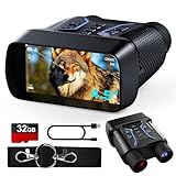 FIEGEl Nachtsichtbrille, 4K-UHD-Video und 36-MP-Bild, Infrarot-Nachtsicht-Fernglas mit 11,4 cm (4,5 Zoll) Bildschirm, 4500 mAh wiederaufladbarer Akku, 32 GB TF-Karte, 8-facher Digitalzoom für Camping
