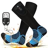 Dr.warm Beheizbare Socken Wiederaufladbare, Elektrische Beheizte Socken für Damen Herren, Winter Heizsocken mit 2 x 3000 mAh Akkus für Radfahren Skifahren Angeln Bergsteigen, Blau L
