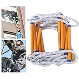 Strickleiter Feuerfeste Rettungsleiter 5M,Schwer Entflammbare Feuerleiter Sicherheitsleitern mit 2 Karabinern,Rettungsleiter Strickleiter Outdoor Balkon Fenster,Tragfähigkeit bis 661 lbs