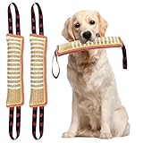 YBCCBY 2 Stück Beisswurst Hunde Beißkissen Jute Zerrspielzeug Hund Wurfspielzeug mit 2 Griff Hundetraining Zubehör Unzerstörbar Hundespielzeug Kauspielzeug 30cm Länge Hundebeschäftigung für Zuhause