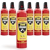 Feuerlöscher Haushalt 6er Set - 750ml - für mehr Sicherheit im Alltag - Idealer Fettbrandlöscher für die Küche - Perfekt geeignet als Mini Feuerlöscher Auto - Löschspray sofort & sicher einsatzbereit