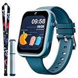 OKYUK T45 Smartwatch Kinder, 4G Kinder smartwatch, GPS Tracker Kinder,Armbanduhr Kinder Junge,kinderuhr mit Video Phone Call, Schulmodus, SOS-Funktion, Kamera und Schrittzähler (Grün, T45)