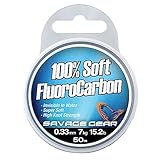 Savage Gear Soft Fluorocarbon Schnur 0,39mm 35m 9,4kg Angelschnur monofil, Fluoro Carbon Schnur, Vorfachschnur, Leader für Vorfächer