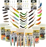 Zite Fishing Forellen Gummiköder Set XXL | Mighty Mag, Curly Viper, Wiggle Worm Forellenköder Gummi | Sortiment mit Rotor-Haken, Tungsten Cheburashka & Jighaken | Angelköder Forellensee Angeln
