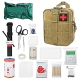 Mineup Erste Hilfe Set Outdoor, 46 Stück First aid kit Military, Reiseapotheke Tasche, Erste Hilfe Tasche, Medizinische Tasche für Camping, Wandern, Zuhause, Auto und Abenteuer(Schlammfarbe)