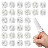 30 Stück Fingerverband, Fingerbandage, Finger Bob, Dehnbar Fingerpflaster, Universelle Fingerlinge Fingerschützer, Fingerpflaster Fingerkuppenschutz für Arbeit Küche Fingerschutz (Weiß)