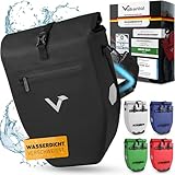 Valkental® Große & wasserdichte Gepäckträgertasche - Fahrradtasche für Gepäckträger mit großen Reflektoren [Abschließbar] Bombenfester Sitz - Mehrfach ausgezeichnet - Gefertigt für Langlebigkeit