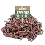 Natursache Kompostwurm-Mix 500 STK./Sack + E-Book I Mit 3 Arten lebenden Kompostwürmer I Für eine schnelle & nachhaltige Kompostierung in Schnellkomposter, Thermokomposter und Wurmkomposter etc.