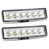 Willpower 2PCS Mini Led Arbeitsscheinwerfer Bar 6 Zoll 18W LED Scheinwerfer 12V 24V Spot Zusatzscheinwerfer Wasserdicht LED Light Bar für Auto Traktor Offroad SUV UTV ATV 4x4
