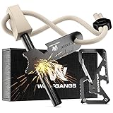 Wolfgangs Feuerstahl Outdoor (Sandfarbend) - Feuerstein Survival - Feuerstarter Set - Outdoor Feuerzeug - Feuersteine - Survival Feuerzeug - EIN MUSS für Jede Survival Ausrüstung