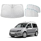 ZATOOTO Frontscheibe Sonnenschutz für VW Caddy, Windschutzscheibe Sonnenschutz Innen Faltbar, Thermomatten Magnetisch, Verdickte, blockiert 99% UV-Strahlen, 3er Set