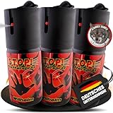 3 x Wilhelm Pfefferspray 40 ml Tierabwehr Selbstverteidigung CS Gas KO Spray hochdosiert (ca. 2 Mio. Scoville) effektives Verteidigungsspray