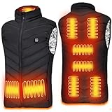 Beheizbare Weste,Beheizte Weste Damen/Herren,Winter Warm Draussen USB Aufladung Elektrische Heizweste Beheizbare Weste mit 9 Heizzonen,Beheizte Weste für Outdoor Motorrad Radfahren (XL, Schwarz)