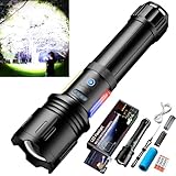 ASORT LED taschenlampe extrem hell, Mit 2 COB-Lampe, Taktische Licht 9 Lichtmodi, Memory-Modus, USB aufladbar taschenlampe，IPX6 Wasserdicht, für Camping, Wandern, Angeln, Outdoor, Notfäll