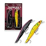 Zanderfang Wobbler Zander TAUMLER - Zanderwobbler Nacht flachlaufend - Wobbler Set 2 Stück Barsch Wobbler 11cm - 14,5g – UV-aktiv