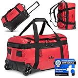 BEN NEVIS Reisetasche mit Rollen – 3in1 Tasche, Trolley + Rucksack [Mittel 60L - 3,2kg] Travel Bag Reisekoffer Duffle Bag Sporttasche Rollkoffer Koffer | Reise Urlaub Outdoor Sport | Damen und Herren