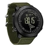 AVTREK Digitale Militär Uhr für Herren,Sportuhr mit Kompass Temperatur Schrittzähler Sport Taktische Überlebensuhren mit Hintergrundbeleuchtung Alarm (grün)