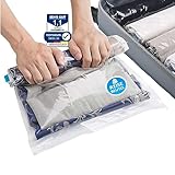 SilverRack Vakuumbeutel Reise zum Rollen [8 Stück] in (40x60 cm) - Praktische Kompressionsbeutel für Reise - Aufbewahrungsbeutel - ohne Staubsauger als Backpacker Vacuum Bags