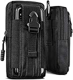 ONEFLOW Survival Case kompatibel mit Samsung Galaxy S23 Ultra – Handy Gürteltasche aus Nylon mit Karabiner, Taktische EDC Tasche mit Gürtel Halterung, Outdoor Handyhülle – Schwarz