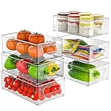 Kühlschrank Organizer Set - 6er Set (3 Größe) Kühlschrank Organizer, Küchen Organizer für Speisekammer, Gefrierschrank, Schrank, Schublade, Büro - BPA-frei