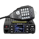 Retevis RT95 Mini Mobilgerät Dualband Amateurfunk Ham Radio 200 Kanäle 5W/15W/25W DTMF 5Tone Walkie Talkie Auto-Transceiver (Schwarz)