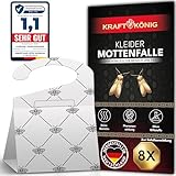 KRAFTKÖNIG Mottenschutz für Kleiderschrank 8 Stück - Premium Mottenfalle Kleidermotten mit Langzeitwirkung - Auch für Kleiderstangen geeignet - geruchlose Kleidermottenfalle - Made in Germany