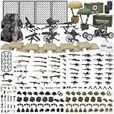 NlsqEU Militär Waffen Set, 198 Stück Militär Spielzeug, Spielzeug Paket, Militär Spielzeug Set, Militär Waffen Baustein für Soldat Figuren Spezialkräfte Ausrüstung Zubehör Spielzeug