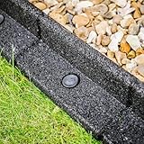 EcoShape FlexiBorder - Flexibel Rasenkante Gummi - Beeteinfassung für Rasenflächen - Wege - Erhöhte Begrenzungen - Kunstrasen (6 x 1 Meter, Schwarz)