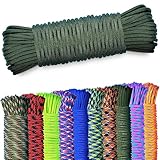 NEU AMZoutdoor® 4mm Paracord 550 Schnur | Paracord Schnur | 7 Kernstränge | Outdoor Ausrüstung | Outdoor Camping | Paracord Schnüre (Olivgrün/Tarnfarbe, 5 Meter)