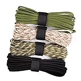 TNOMSNO 4 Stück 40m Paracord 4mm, Paracord Schnüre Seil 7 Kern-Strängen 33ft Type III Paracord Schnüre 100% Nylon Cord Hält bis zu 250kg Paracord 4mm für Outdoor Survival Camping Hundeleine