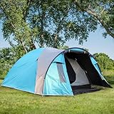 BlueWood Camping Zelt 3-4 Personen, Wasserdicht, Winddicht, Leichtes Stabil Ultraleichte Kuppelzelt, Familienzelt Festivalzelt für Trekking, Camping, Outdoor, Blau