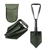Dönges Klappspaten Bundeswehr nach TL aus Metall, mit Hacke, 2 Sägekanten & Gürteltasche | Klappschaufel für Outdoor, Camping, Survival, Garten etc. | 1300 g leichte Schaufel in Oliv
