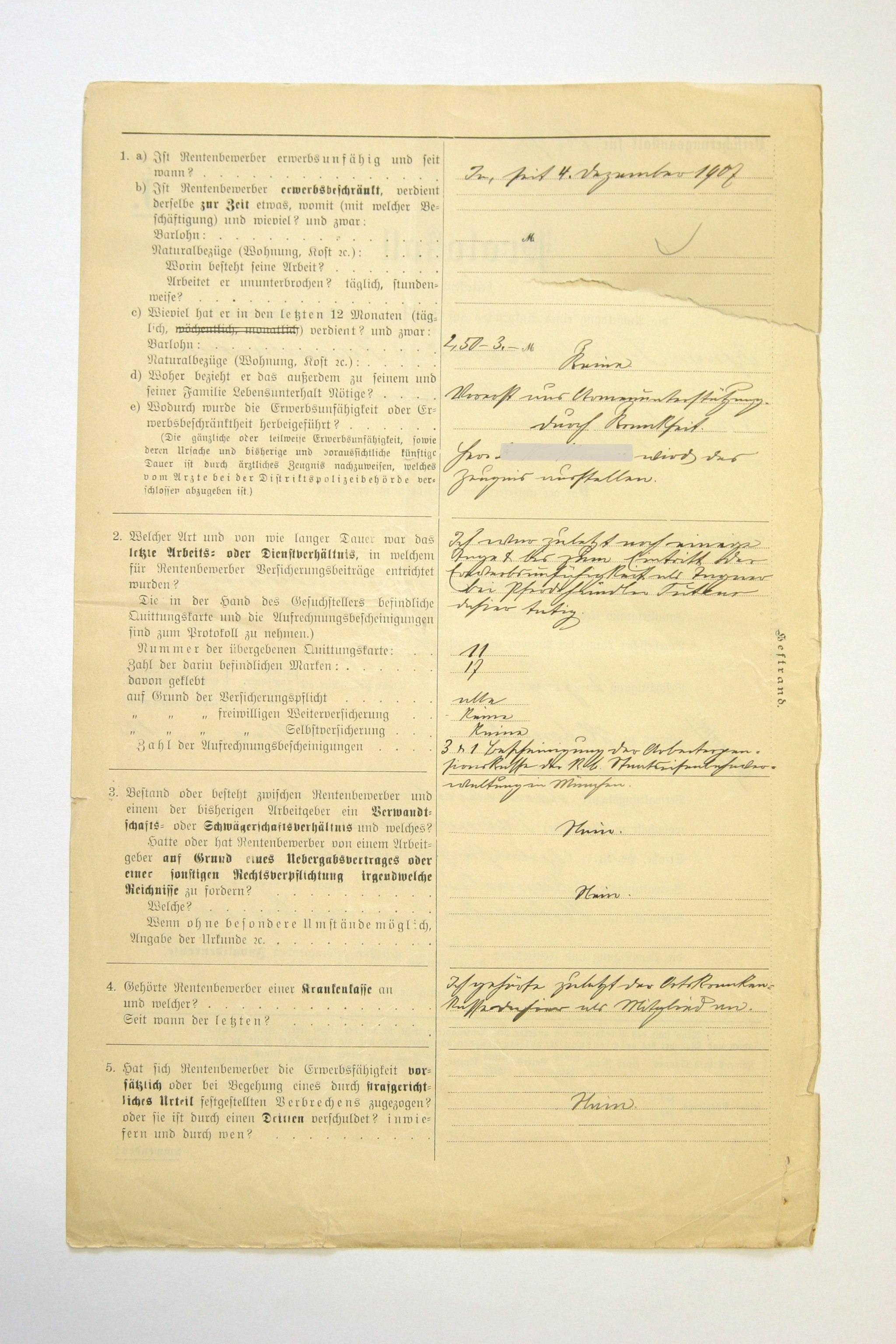 Invalidenrentenantrag 1908. R 25C3 25BCckseite