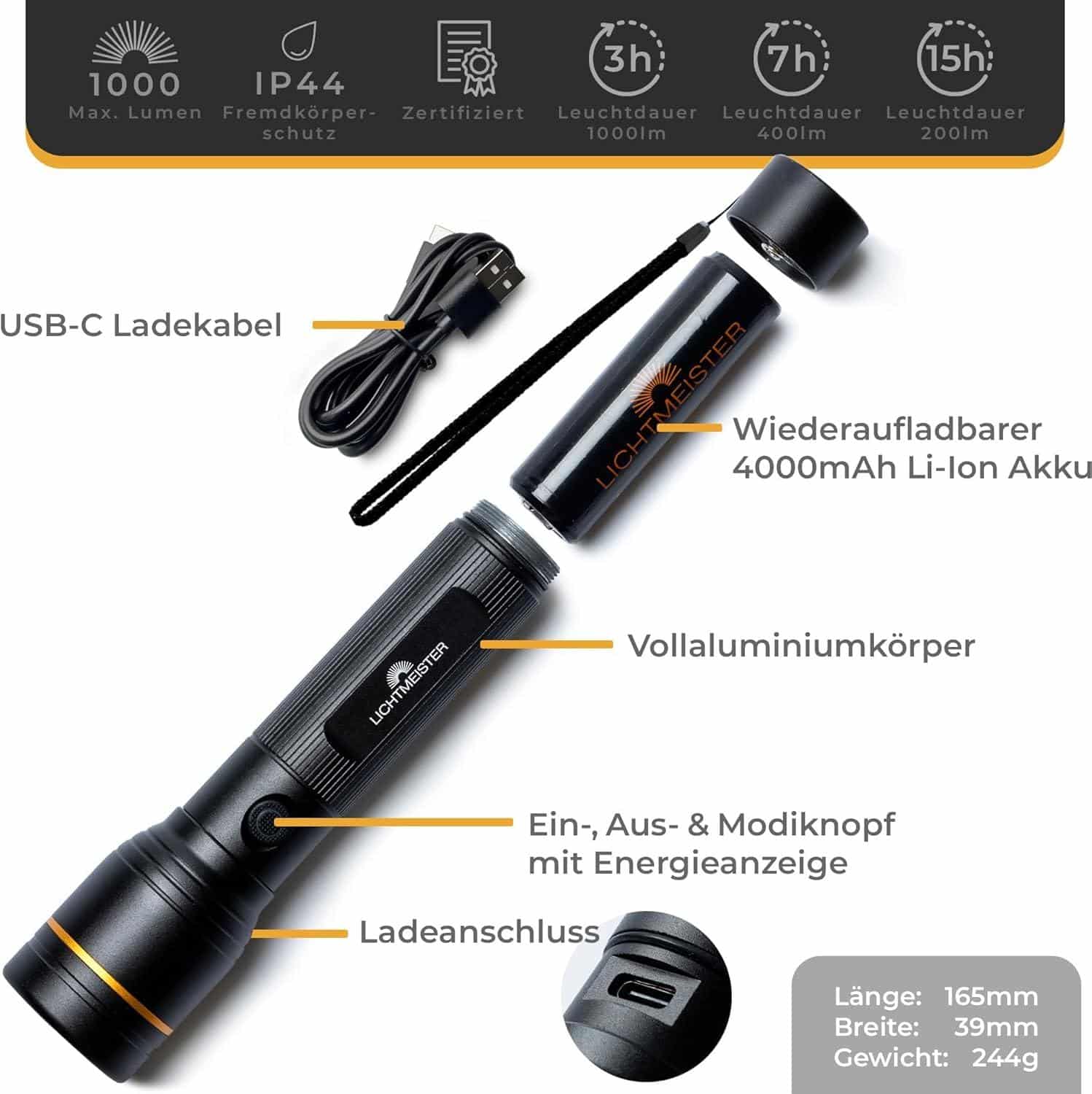 Die besten LED Taschenlampen: Helligkeit, Langlebigkeit & Vielseitigkeit 6 Die besten LED Taschenlampen: Helligkeit, Langlebigkeit & Vielseitigkeit